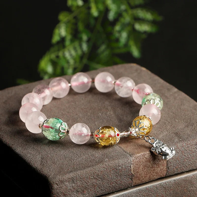 Pink Crystal Amethyst Bracelet for Women