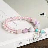 Pink Crystal Amethyst Bracelet for Women