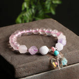 Pink Crystal Amethyst Bracelet for Women