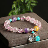 Pink Crystal Amethyst Bracelet for Women