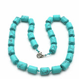Vintage-Style Tiger's Eye Stone Necklace with Turquoises