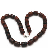 Vintage-Style Tiger's Eye Stone Necklace with Turquoises