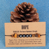 Tiger's Eye Hope Bracelet for Women Men Yoga Healing