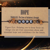 Tiger's Eye Hope Bracelet for Women Men Yoga Healing