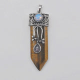 Tigereye Lapis Opal Labradorite Carnelian Stone Pendant