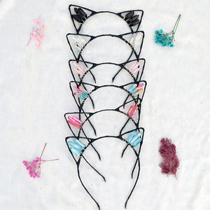 Crystal Witch Crown Cat Ears Hair Accessor...