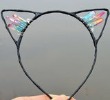 Crystal Witch Crown Cat Ears Hair Accessor...