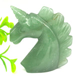 Green Aventurine Unicorn Statue Reiki Animal Figurine Home Office Decoration