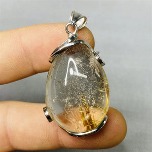 Natural Crystals Blonde Crystal Pendants Hand Inlaid Rainbow Crystals