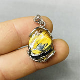 Natural Crystals Blonde Crystal Pendants Hand Inlaid Rainbow Crystals