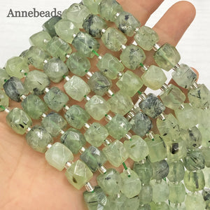 Green Prehnites Quartzs Cube Beads for Jewelry Making