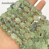 Green Prehnites Quartzs Cube Beads for Jewelry Making