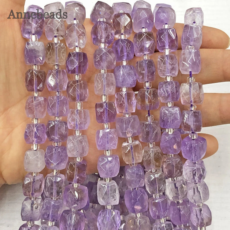 Faceted Light Amethysts Quartz Beads for Jewelry Making