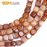 Natural 8x8mm Agates Carnelian Stone Beads 15 Inches
