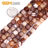 Natural 8x8mm Agates Carnelian Stone Beads 15 Inches