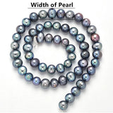 Peacock Grey 5-10mm Natural Cultured Freshwater Pearl Near Round Beads