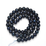 Peacock Grey 5-10mm Natural Cultured Freshwater Pearl Near Round Beads
