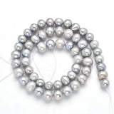 Peacock Grey 5-10mm Natural Cultured Freshwater Pearl Near Round Beads