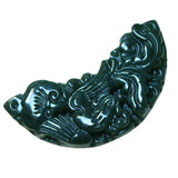 Cyan Dragon & Phoenix Pendant Charm Bracelet Hand-Carved Jewelry