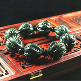 Cyan Jade Bracelet Walnut Beads Men Women