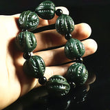 Cyan Jade Bracelet Walnut Beads Men Women