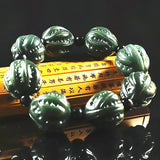 Cyan Jade Bracelet Walnut Beads Men Women