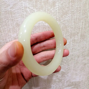 Cyan Hand-carved Round Jade Bracelet Thick Round Boutique Jewelry