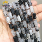Faceted Rutilated Quartz Stone Beads for DIY Bracelet Making