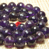 Dark Amethyst Faceted Round Loose Beads Gemstone for DIY Jewelry