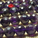 Dark Amethyst Faceted Round Loose Beads Gemstone for DIY Jewelry