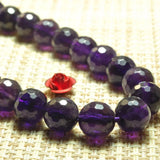 Dark Amethyst Faceted Round Loose Beads Gemstone for DIY Jewelry
