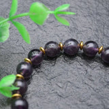 Dark Amethyst Gemstone Heart Charm Bracelet Couple Love Gift