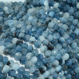 Natural Dark Aquamarine & Tourmaline Faceted Rondelle Beads 5.8mm