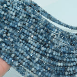 Natural Dark Aquamarine & Tourmaline Faceted Rondelle Beads 5.8mm