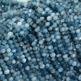 Natural Dark Aquamarine & Tourmaline Faceted Rondelle Beads 5.8mm