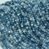 Natural Dark Aquamarine & Tourmaline Faceted Rondelle Beads 5.8mm