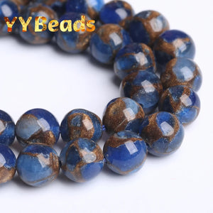 Dark Cloisonne Stone Beads Round Loose Charm Beads 4-12mm