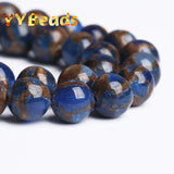 Dark Cloisonne Stone Beads Round Loose Charm Beads 4-12mm
