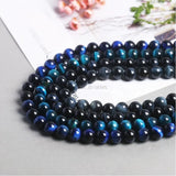 Dark Tiger Eye Stone Beads Round Spacer Beads for Jewelry Making