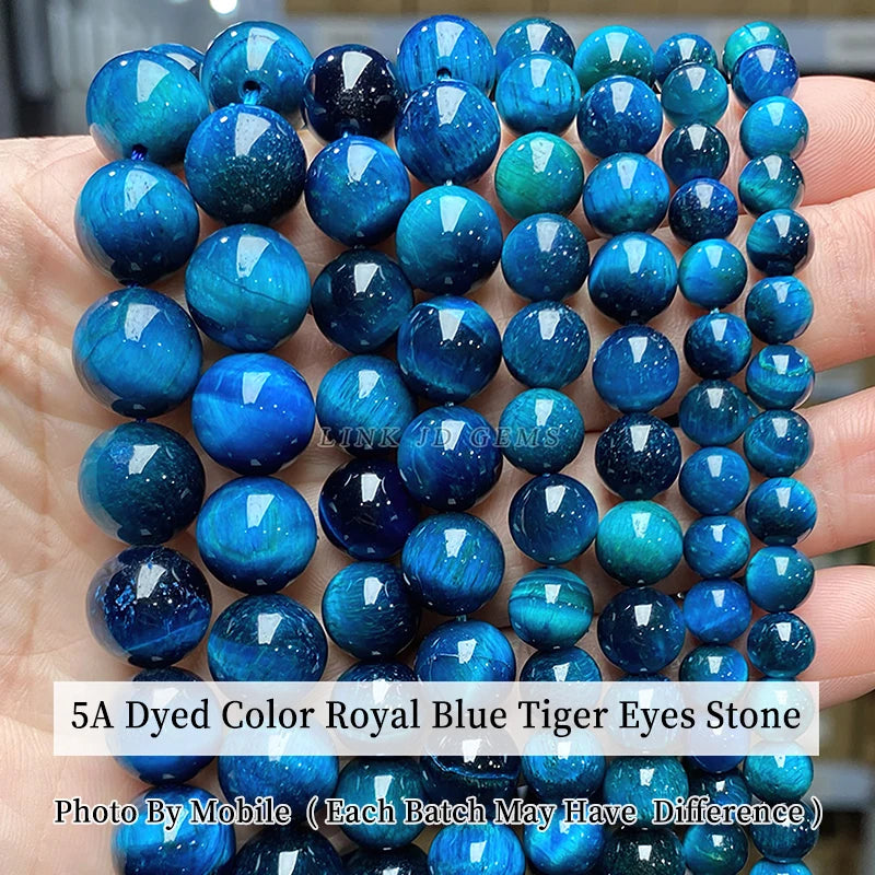 Dark Tiger Eye Stone Beads Round Spacer Beads for Jewelry Making