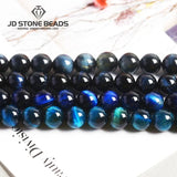 Dark Tiger Eye Stone Beads Round Spacer Beads for Jewelry Making