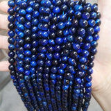 Dark Tiger Eye Stone Beads Round Spacer Beads for Jewelry Making