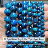 Dark Tiger Eye Stone Beads Round Spacer Beads for Jewelry Making