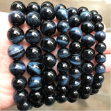 Dark Tiger Eye Stone Beads Round Spacer Beads for Jewelry Making