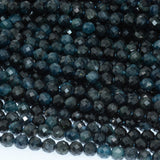 Natural Dark Tourmaline Faceted Round Beads 4mm