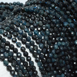 Natural Dark Tourmaline Faceted Round Beads 4mm