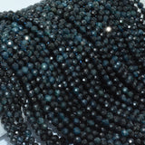 Natural Dark Tourmaline Faceted Round Beads 4mm