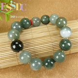 Dark Emerald Green Round Beads Pixiu Safety Clasping Hand Ornaments