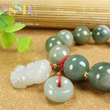 Dark Emerald Green Round Beads Pixiu Safety Clasping Hand Ornaments