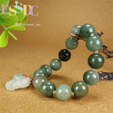 Dark Emerald Green Round Beads Pixiu Safety Clasping Hand Ornaments